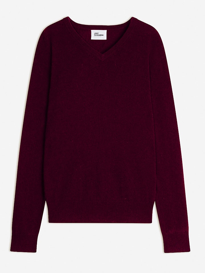 Kaschmir-Pullover in Bordeaux