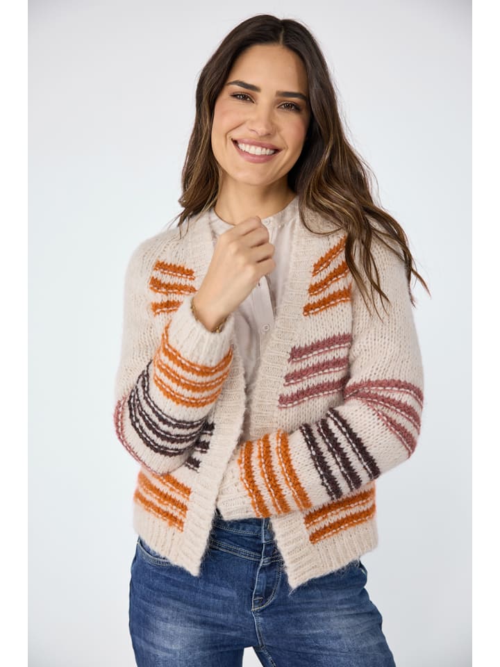 Vest crème/oranje/bruin