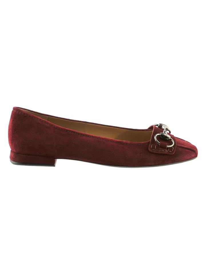 Leren ballerina's rood