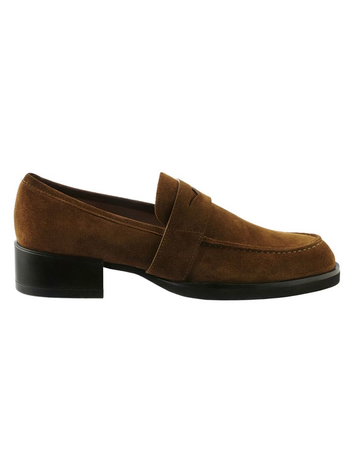 Leder-Mokassins in Khaki