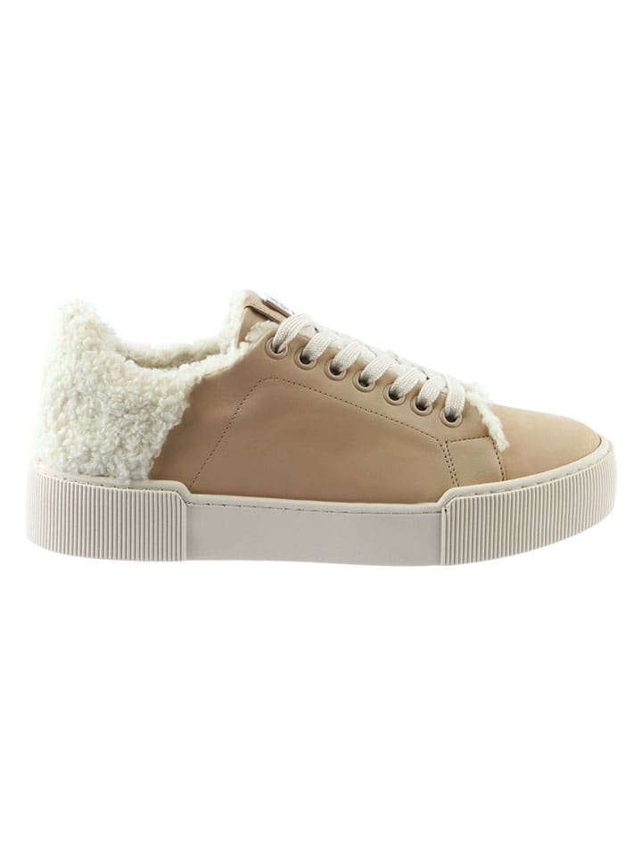 Leren sneakers lichtbruin