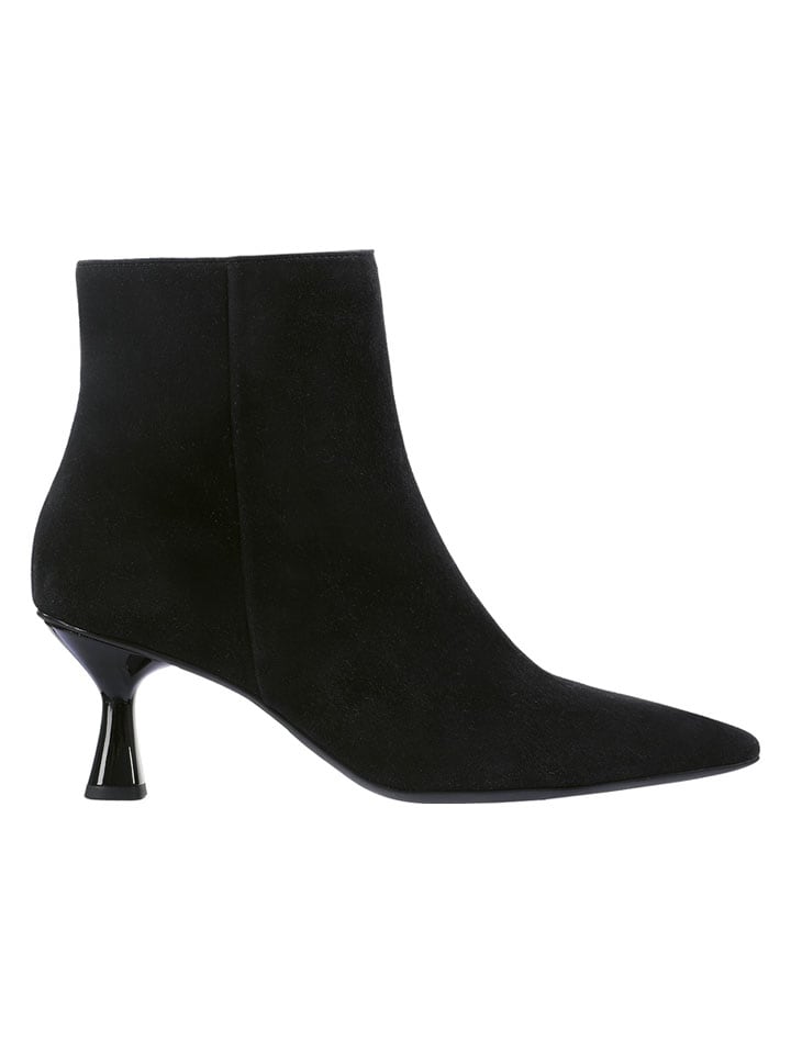 Leder-Stiefeletten in Schwarz