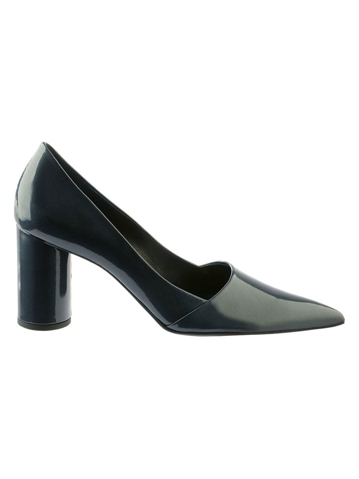 Leren pumps donkerblauw