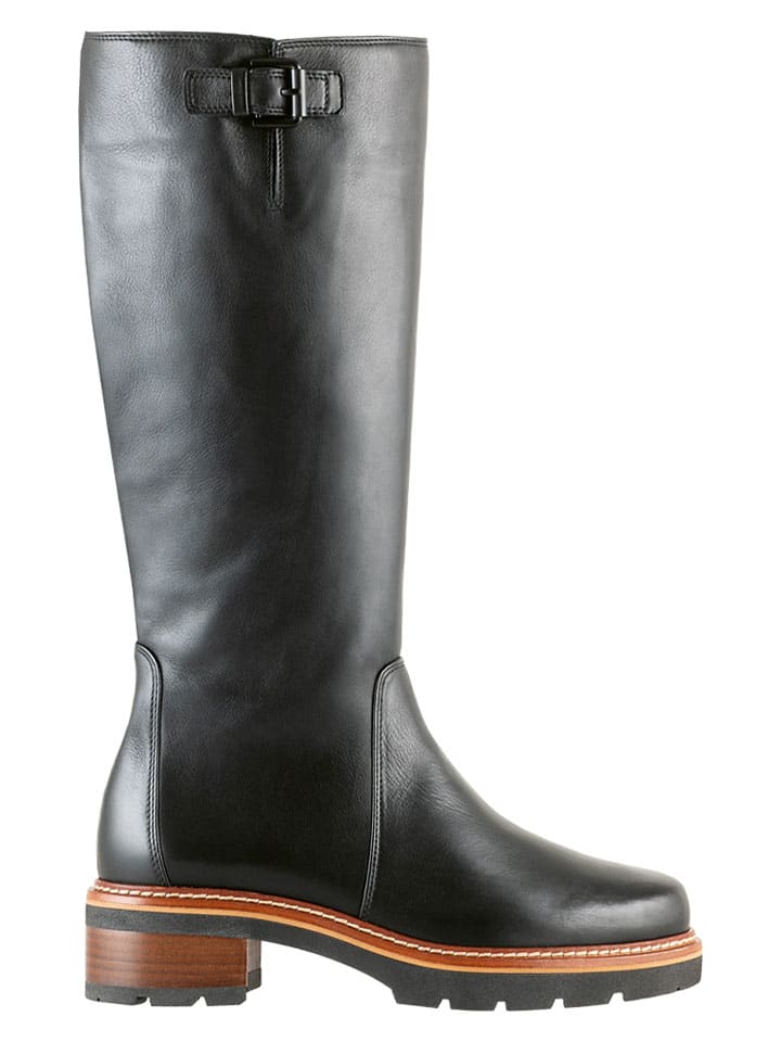 Leder-Stiefel in Schwarz