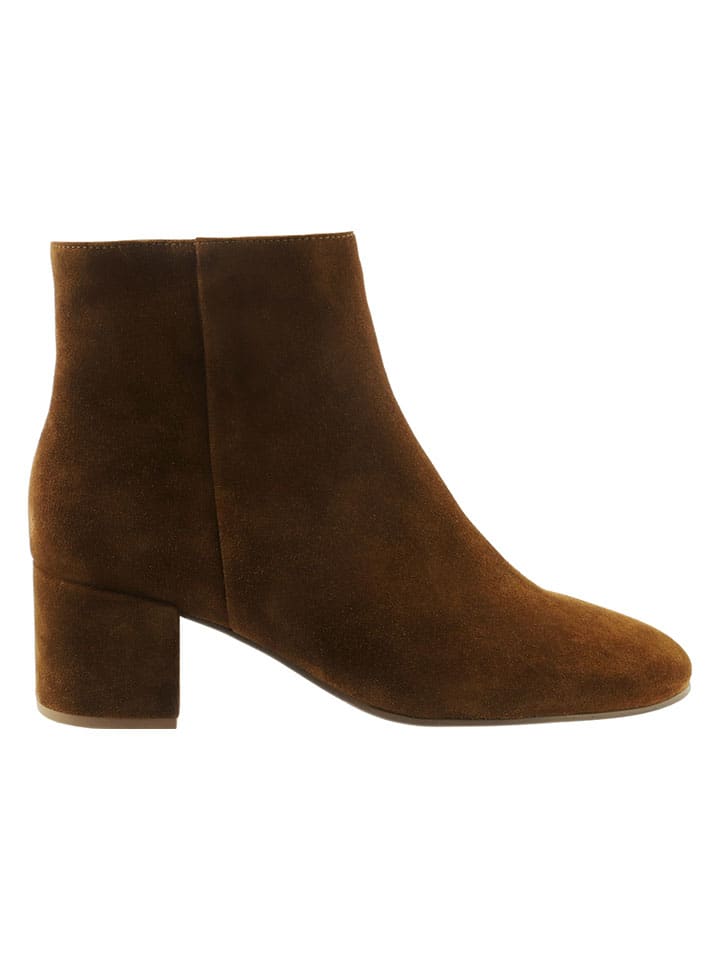 Skórzane botki w kolorze khaki