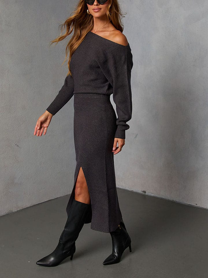 Strickkleid in Grau