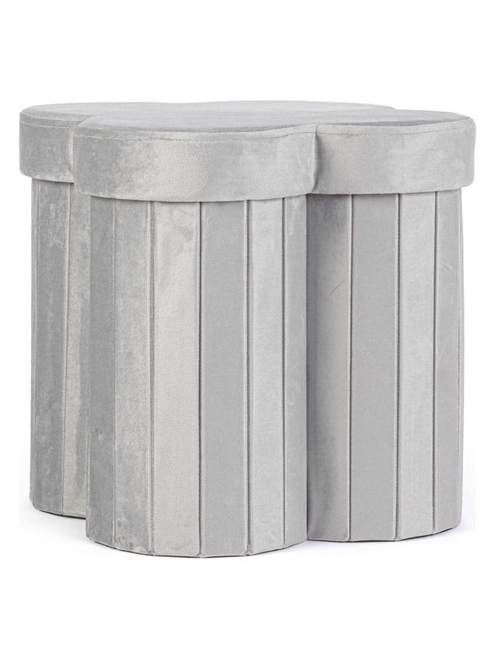 Pouf "Jocelyn" in Hellgrau - (B)40 x (H)40 x (T)40 cm