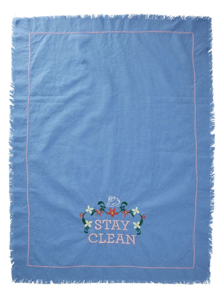 Geschirrtuch "Stay Clean" in Blau - (L)70 x (B)50 cm