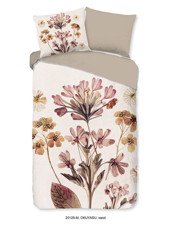 Microvezel beddengoedset "Okuyasu" wit/beige