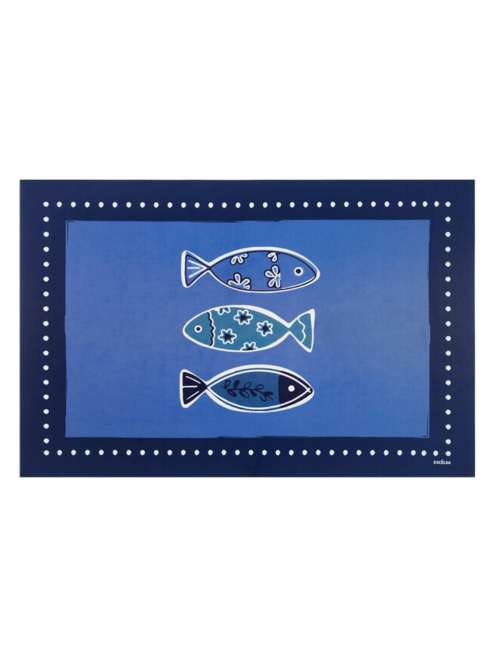 Badmat "Ocean" blauw - (L)52 x (B)80 cm