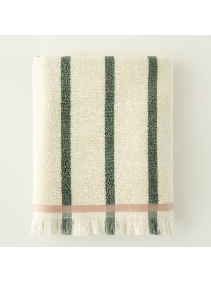 Handtuch ''Ella'' in Creme/ Grün - (L)90 x (B)50 cm