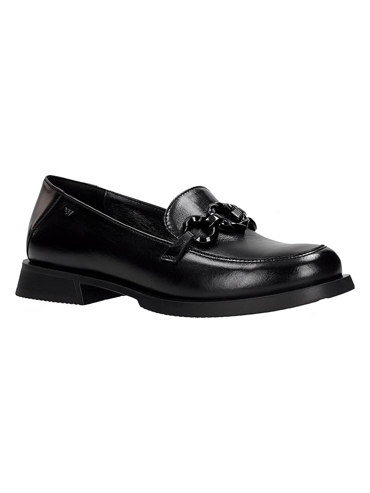 Leder-Mokassins in Schwarz