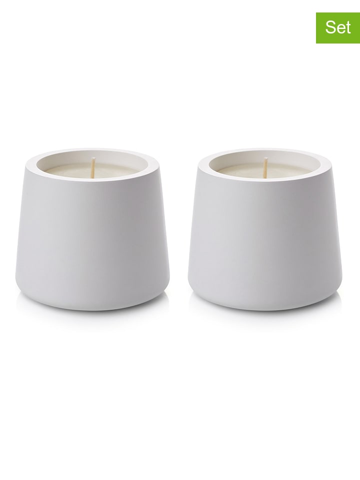 2-delige set: kaarsen wit - 2x 400 g