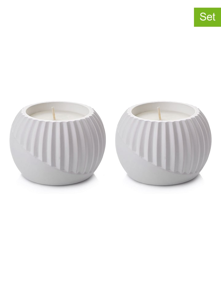 2-delige set: kaarsen wit - 2x 240 g