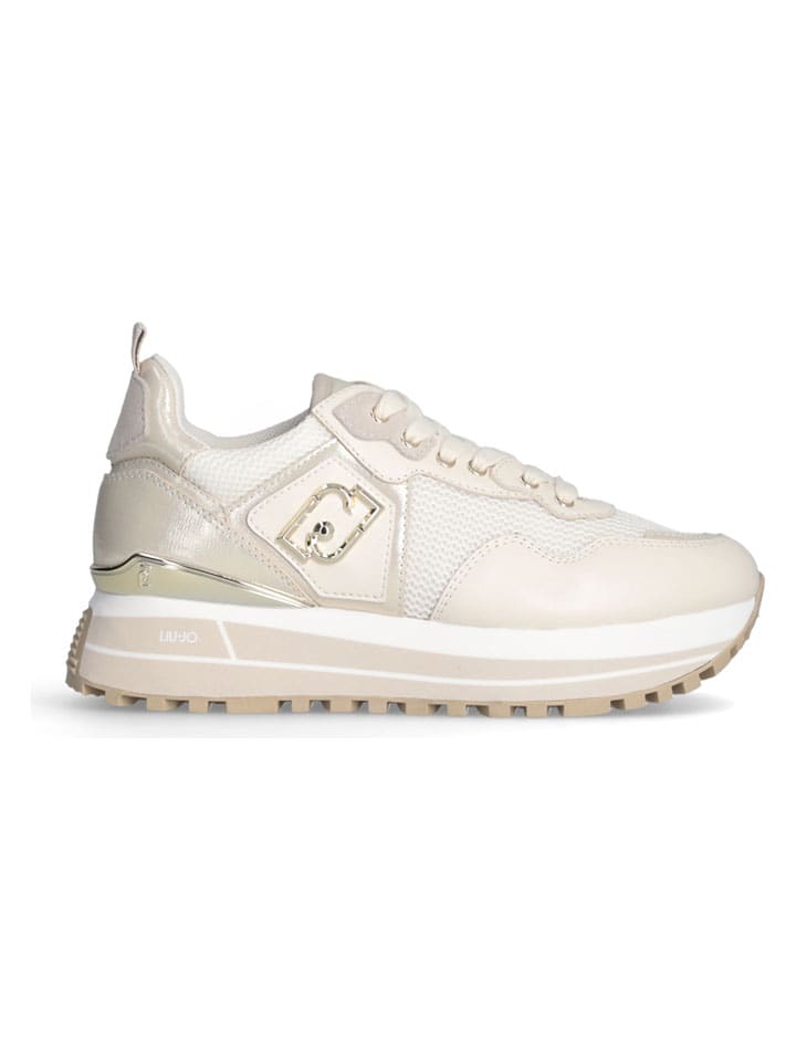 Leren sneakers crème
