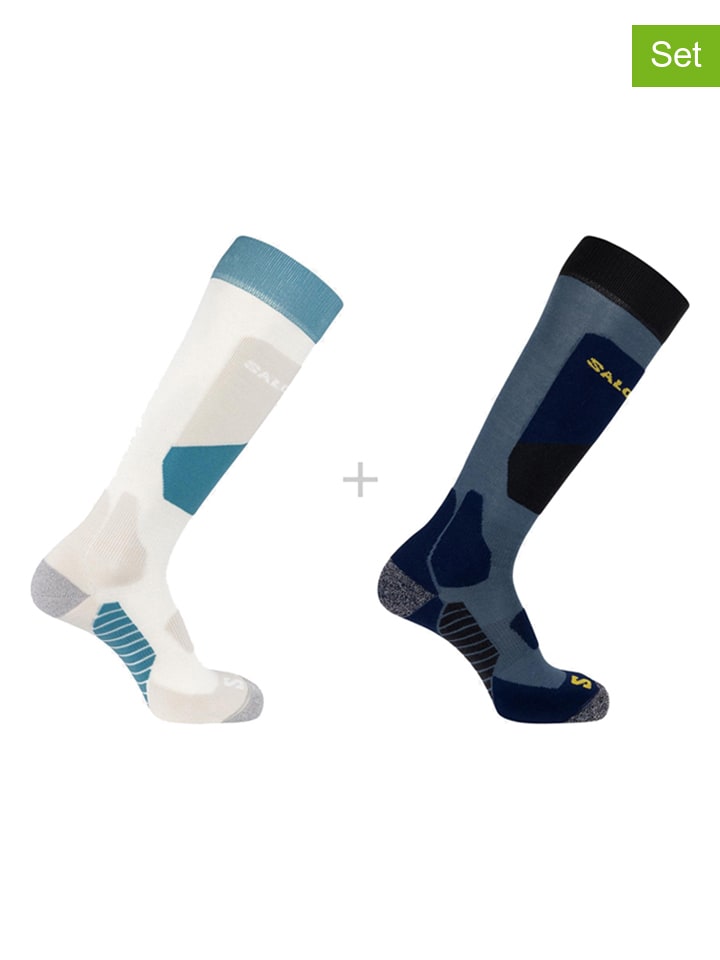 2er-Set: Ski-/ Snowboardsocken "Access" in Blau/ Creme