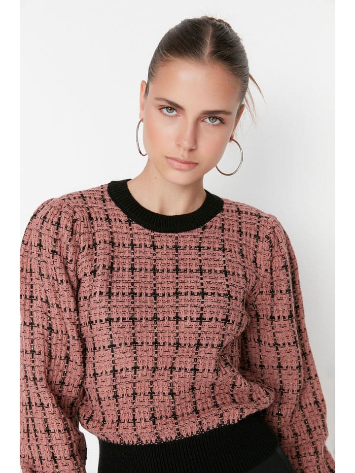 Sweter w kolorze jasnobrązowo-czarnym