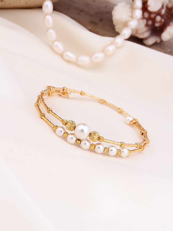 Vergulde armband met parels