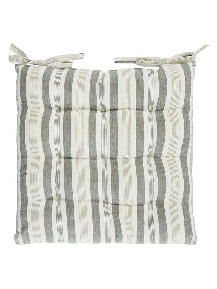 Stuhlkissen in Grau/ Grün - (L)40 x (B)40 cm
