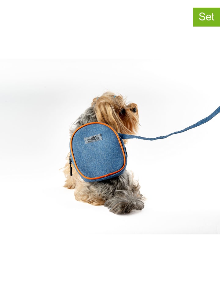 2-delige hondentuigset blauw