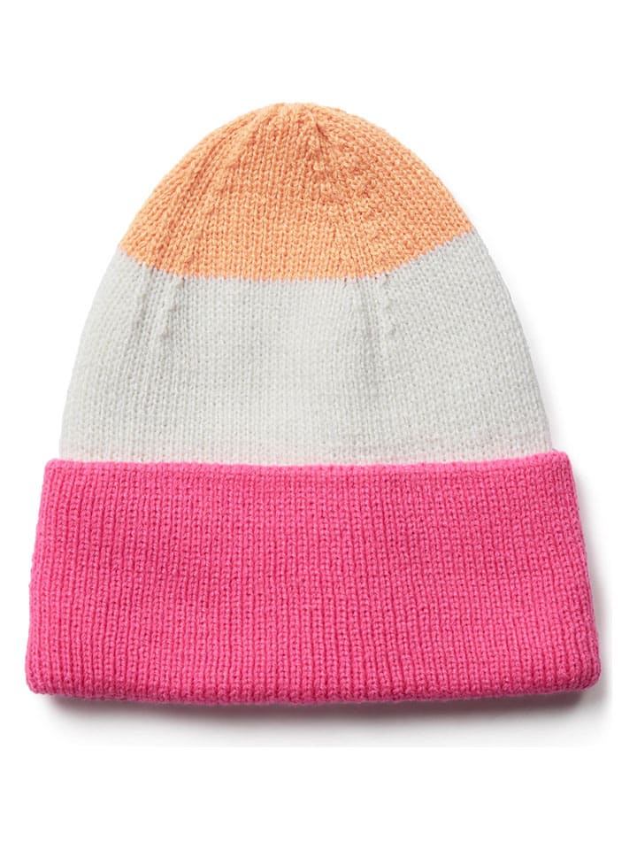 Czapka beanie "Agan" w kolorze różowo-biało-pomarańczowym