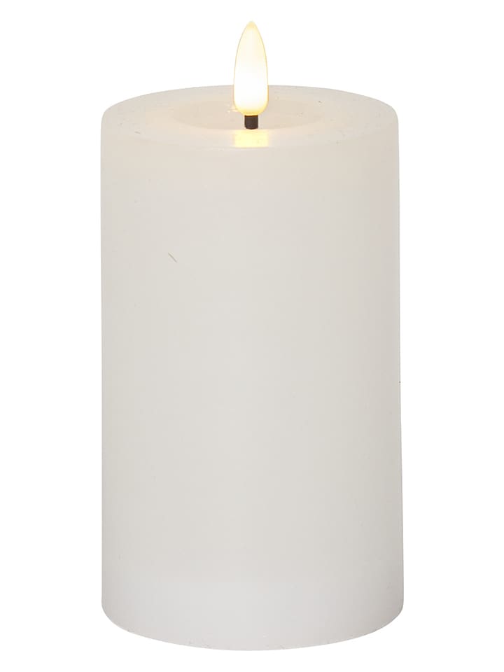 Świeca LED "Flame Flow" w kolorze białym - wys. 15 x Ø 7,5 cm