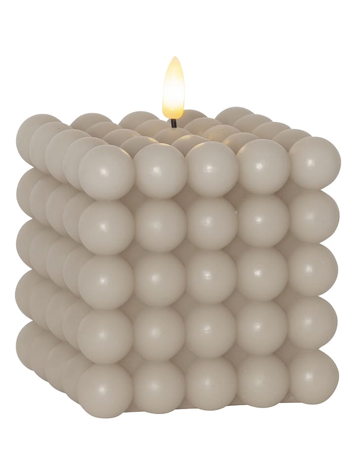 Świeca LED "Flame Dot" w kolorze beżowym - wys. 12,5 cm