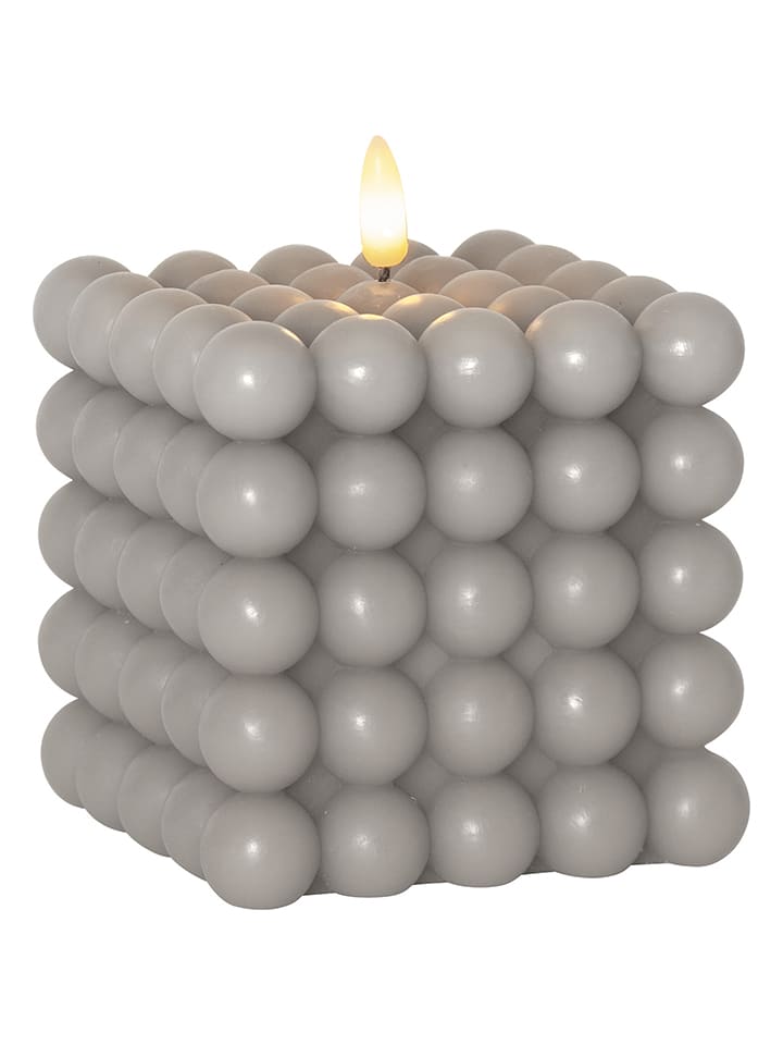 Ledkaars "Flamme Dot" grijs - (H)12,5 cm