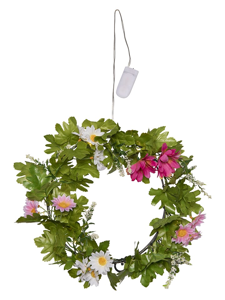 Wieniec LED "Summer" w kolorze zielonym - Ø 30 cm