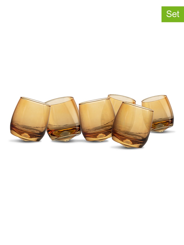 Szklanki (6 szt.) w kolorze pomarańczowym - 300 ml