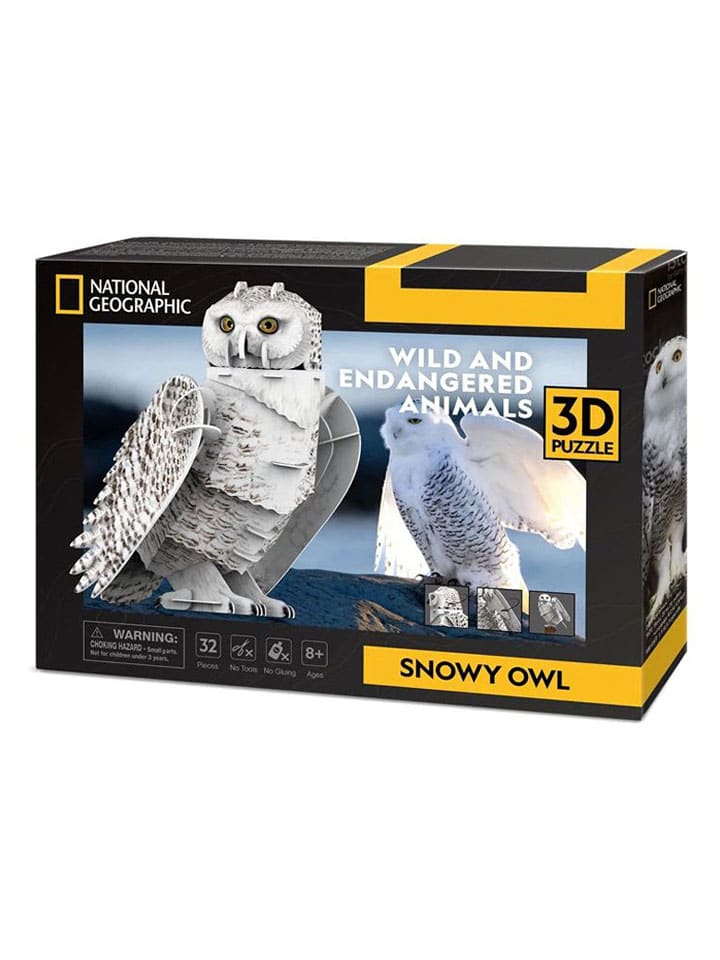 32-częściowe puzzle 3D "Snowy owl" - 8+