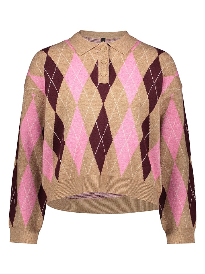 Pullover in Hellbraun/ Rosa/ Lila