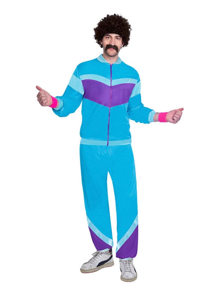 2-częściowy kostium "80's Shell Suit" w kolorze niebiesko-fioletowym