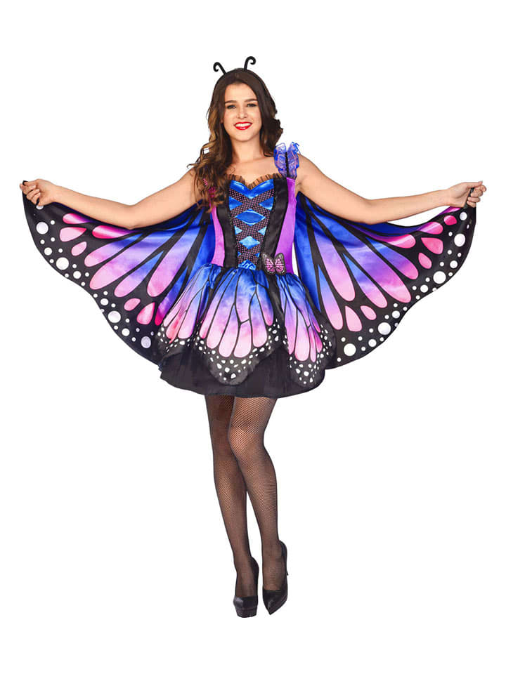 2-częściowy kostium "Mysterious butterfly" w kolorze fioletowo-niebieskim