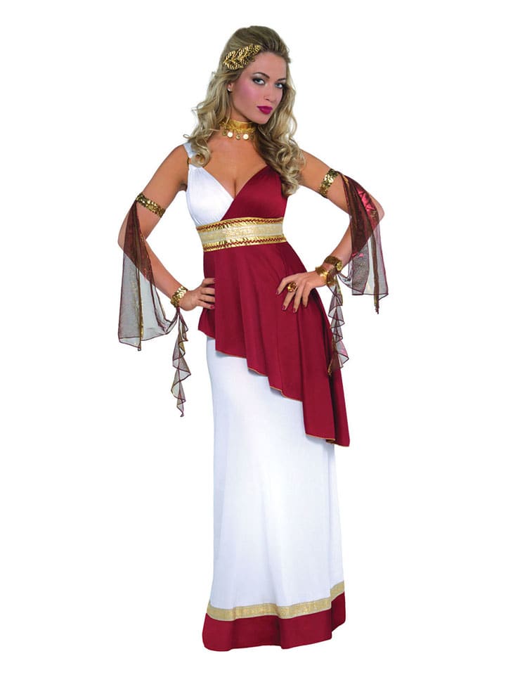 3-delig kostuum "Imperial Empress" rood/wit