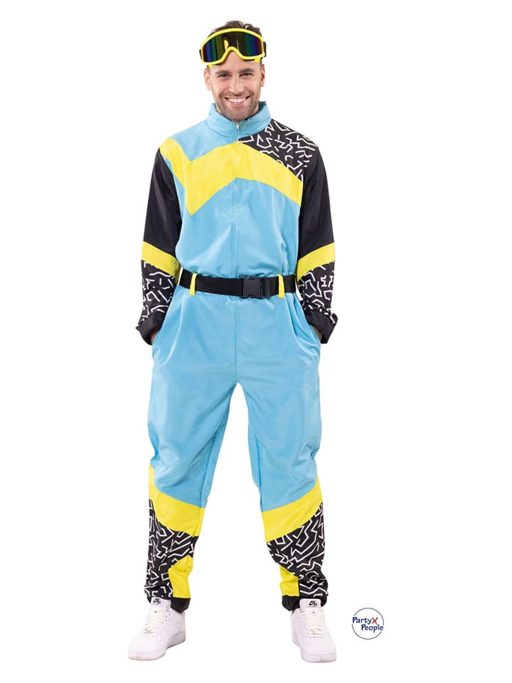 2-delig kostuum "Skioverall" lichtblauw/geel/zwart