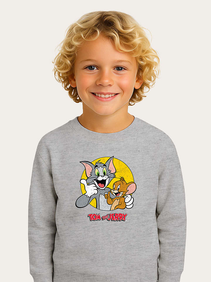 Sweatshirt "Tom and Jerry Thumbs Up" in Grau