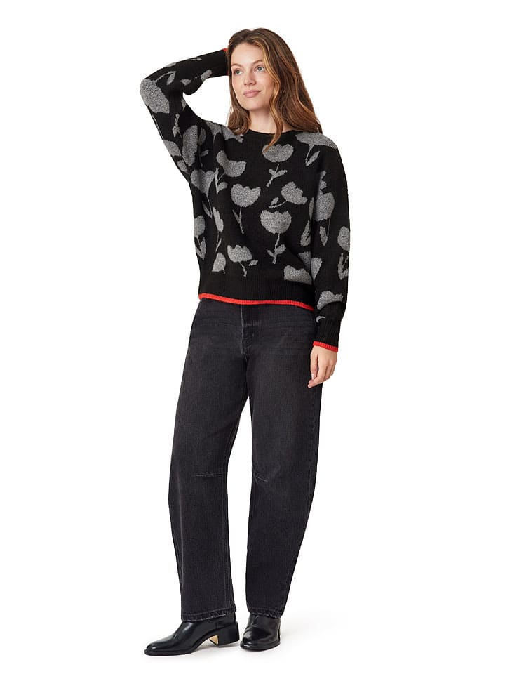 Pullover in Schwarz/ Rot/ Grau