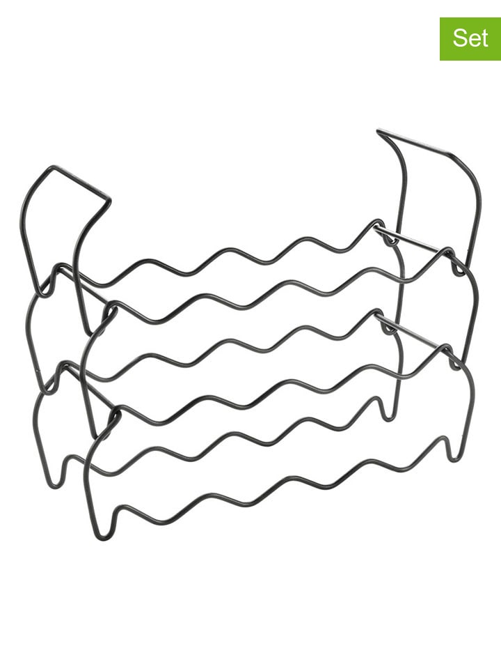 3er-Set: Flaschenregale in Silber - (B)44 x (H)14 x (T)13 cm