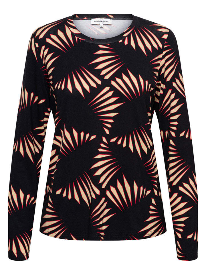 Longsleeve "Venna" zwart/rood