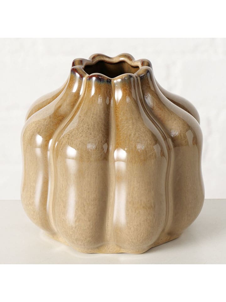 Vase "Aurelia" in Hellbraun - (H)11,3 x Ø 12,5 cm