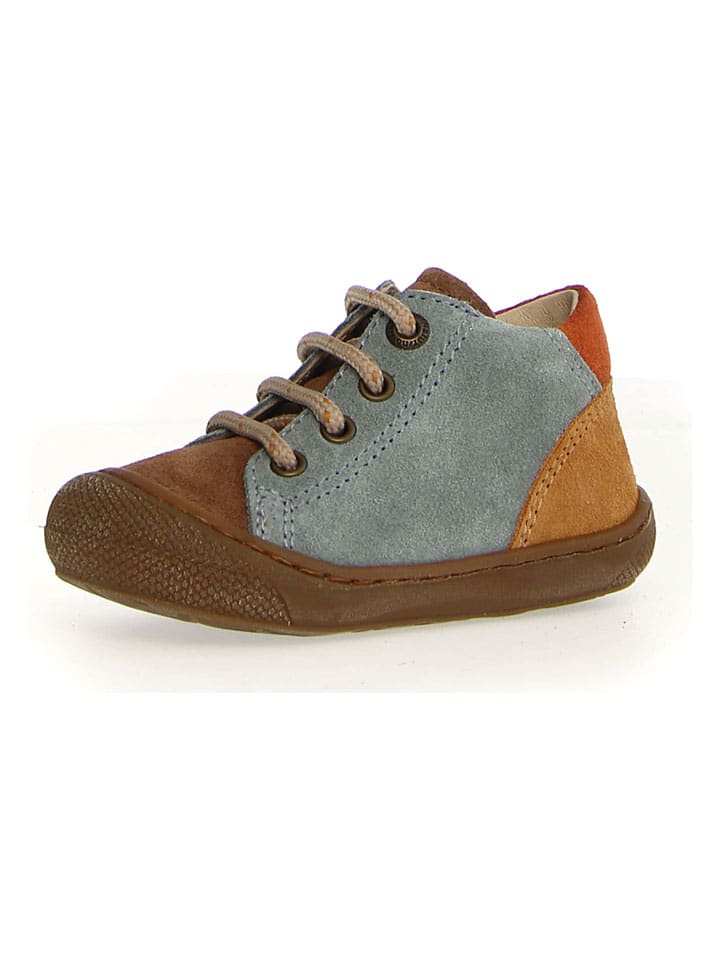 Leren sneakers "Romy" lichtblauw/lichtbruin