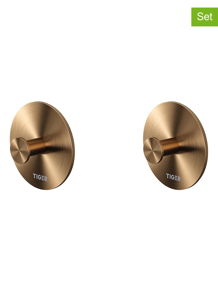 2-delige set: handdoekhaken "Base" goudkleurig - Ø 4,4 cm