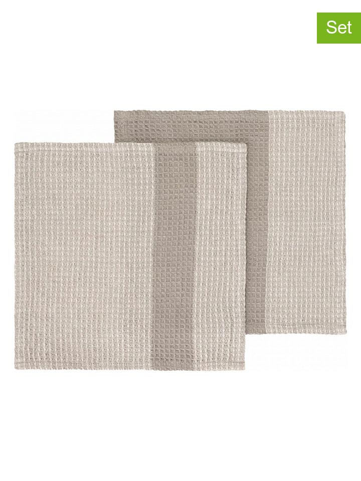 Ściereczki (2 szt.) "Gano" w kolorze beżowo-kremowym do naczyń - 25 x 25 cm