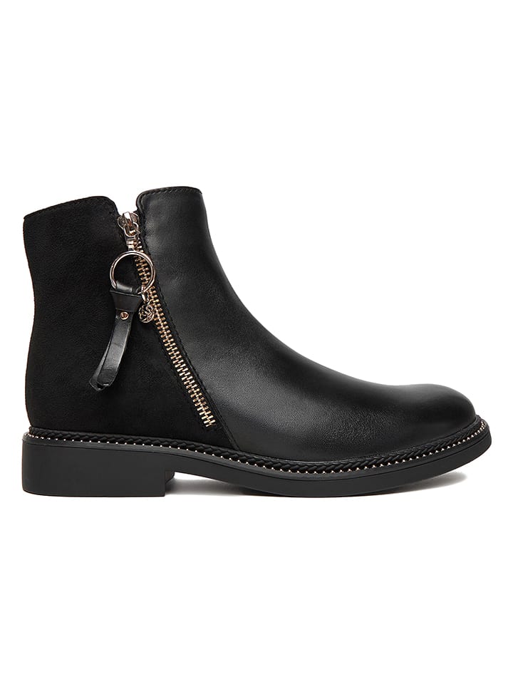 Leren enkelboots zwart