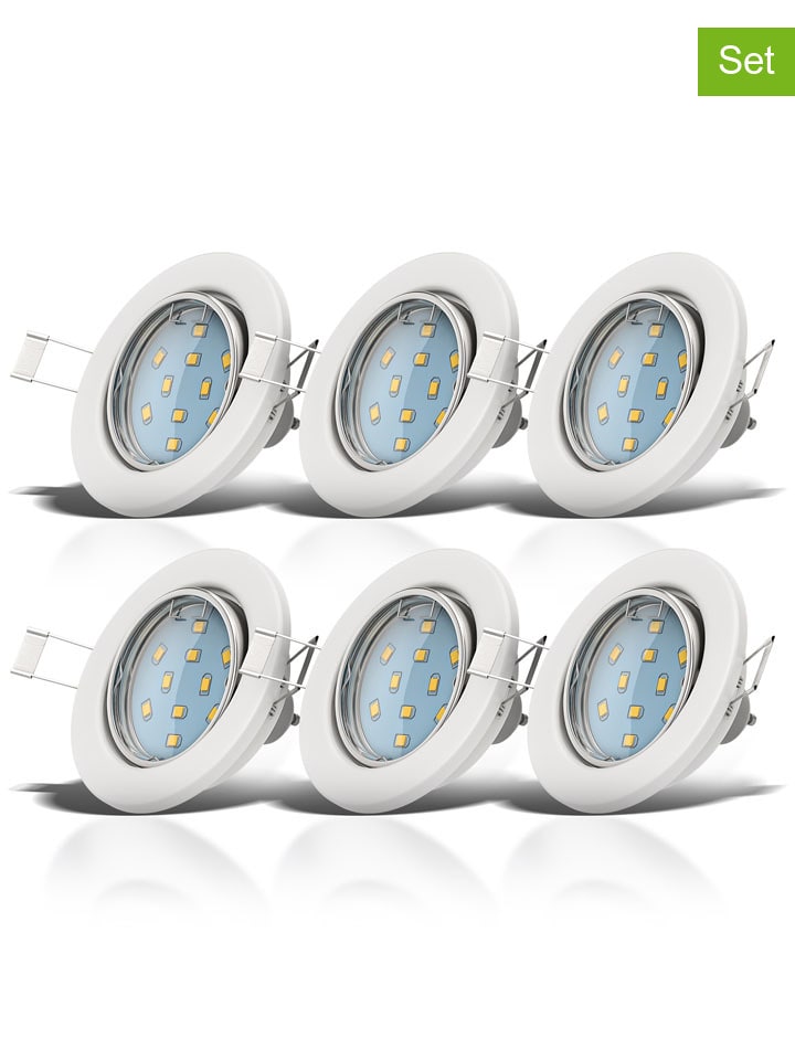 Lampy wpuszczane LED (6 szt.) w kolorze białym - KEE G (A do G)