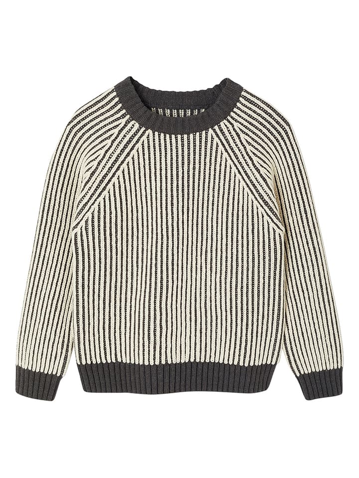 Pullover in Anthrazit/ Weiß