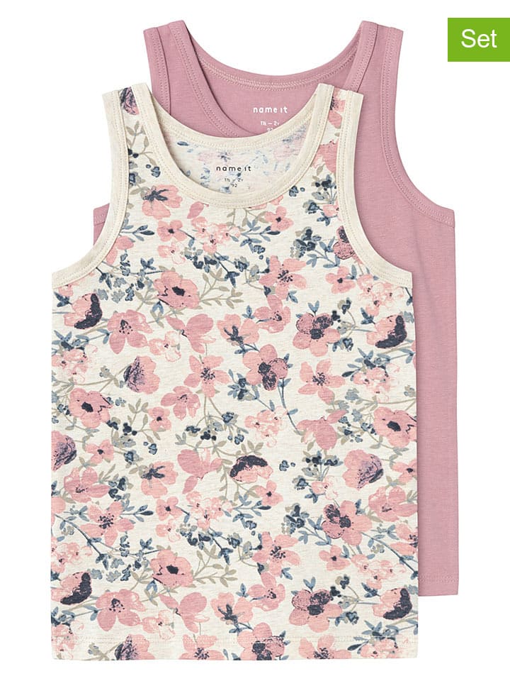 2er-Set: Hemdchen in Creme/ Rosa