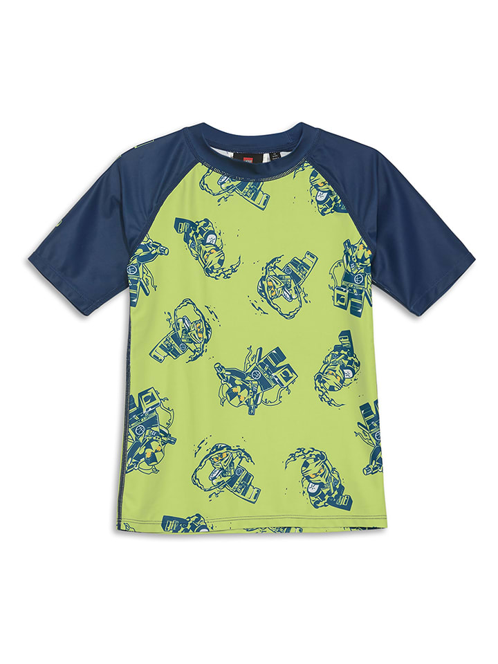 Badeshirt in Hellgrün/ Dunkelblau