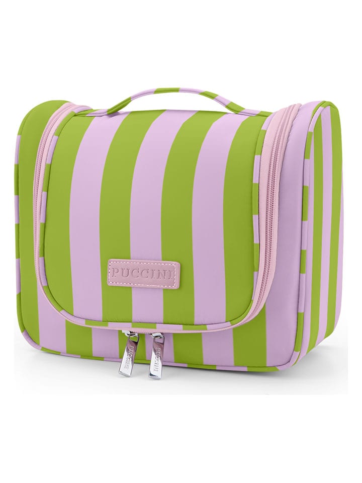 Kosmetiktasche "Infinity" in Rosa/ Grün - (B)24 x (H)10 x (T)14 cm
